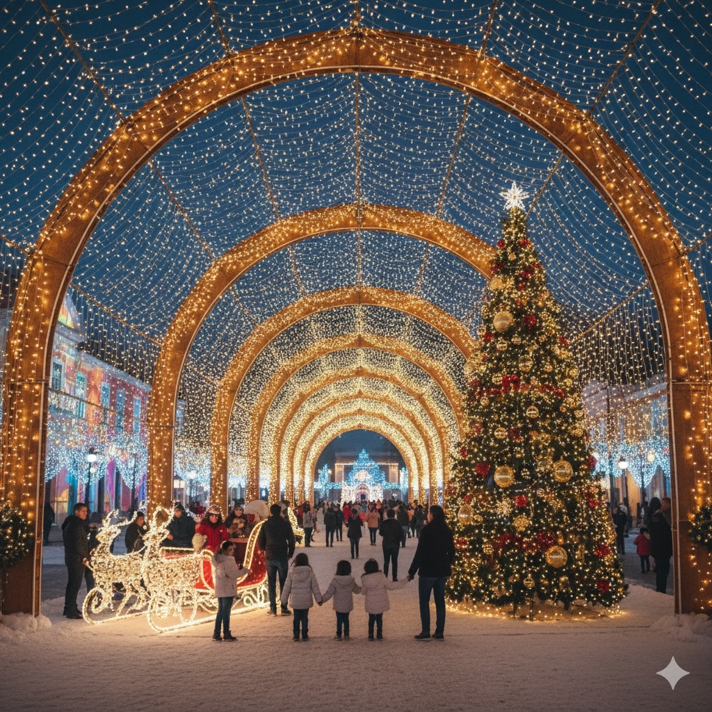 Decorações de luzes de Natal em Santa Fé do Sul